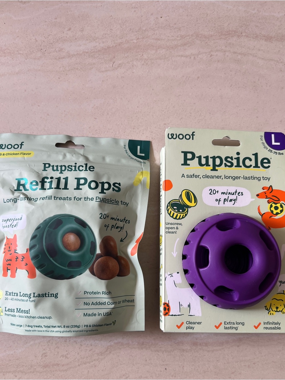 WOOF Pupsicle Treat Dispensing Dog Toy & Treat